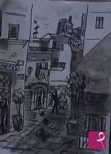 quadri in vendita online - Passeggiata in costiera