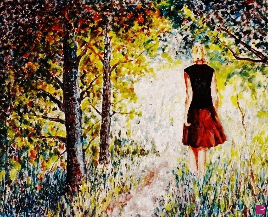 quadri in vendita online - PASSEGGIATA NEL BOSCO 