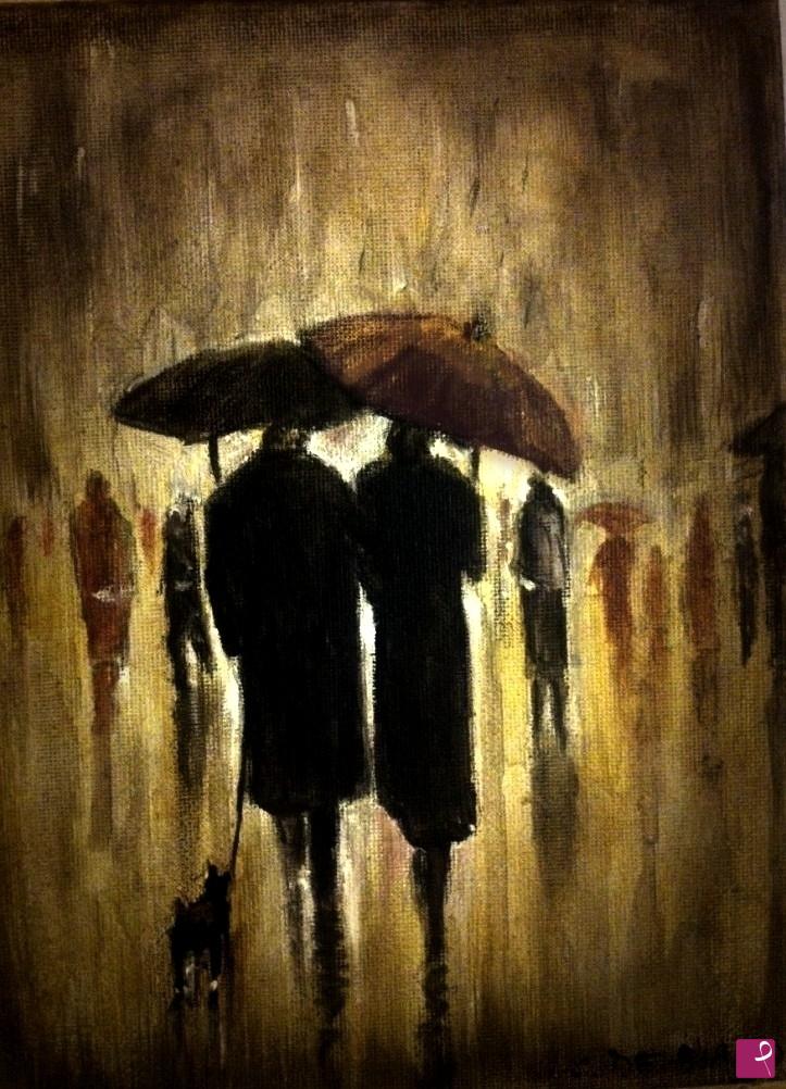 quadri in vendita online - passeggiata  romantica