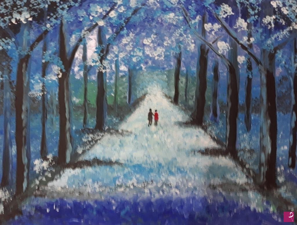 quadri in vendita online - Passeggiata romantica