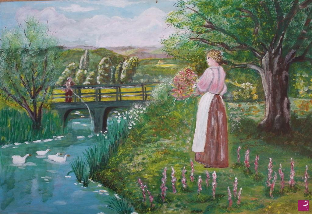 quadri in vendita online - Passeggiata tra i fiori