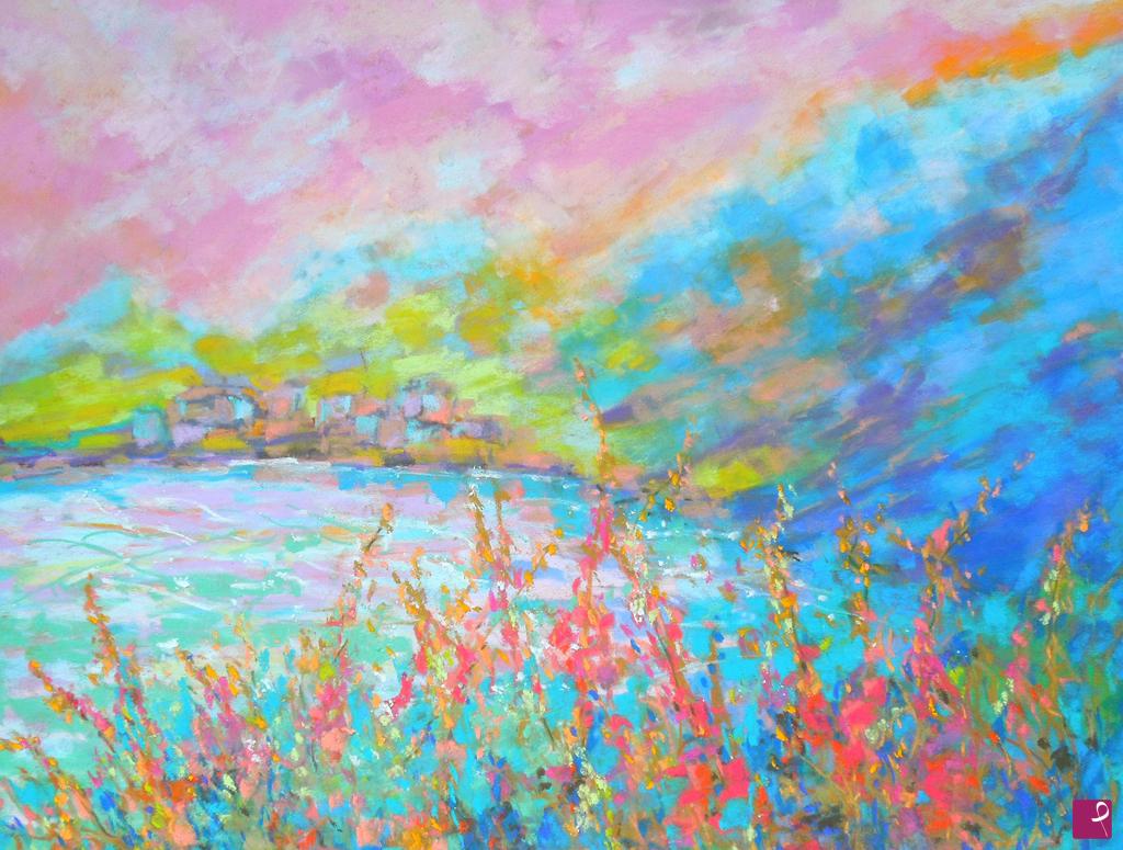 quadri in vendita online - Pastel village by the sea - 257