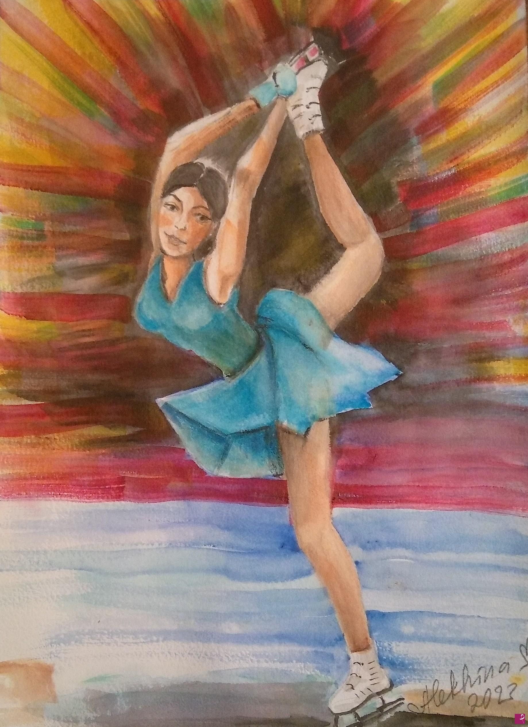 quadri in vendita online - Pattinatrice artistico