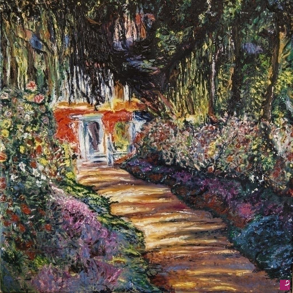 quadri in vendita online - Patway in Monet's garden Giverny