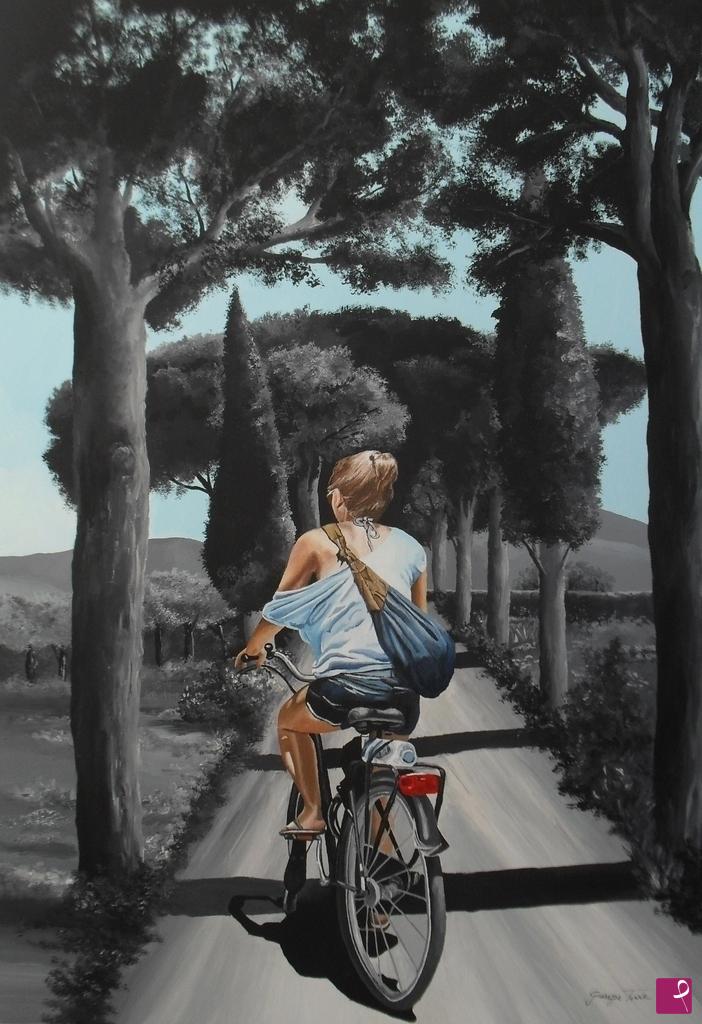 quadri in vendita online - Pedalando in campagna