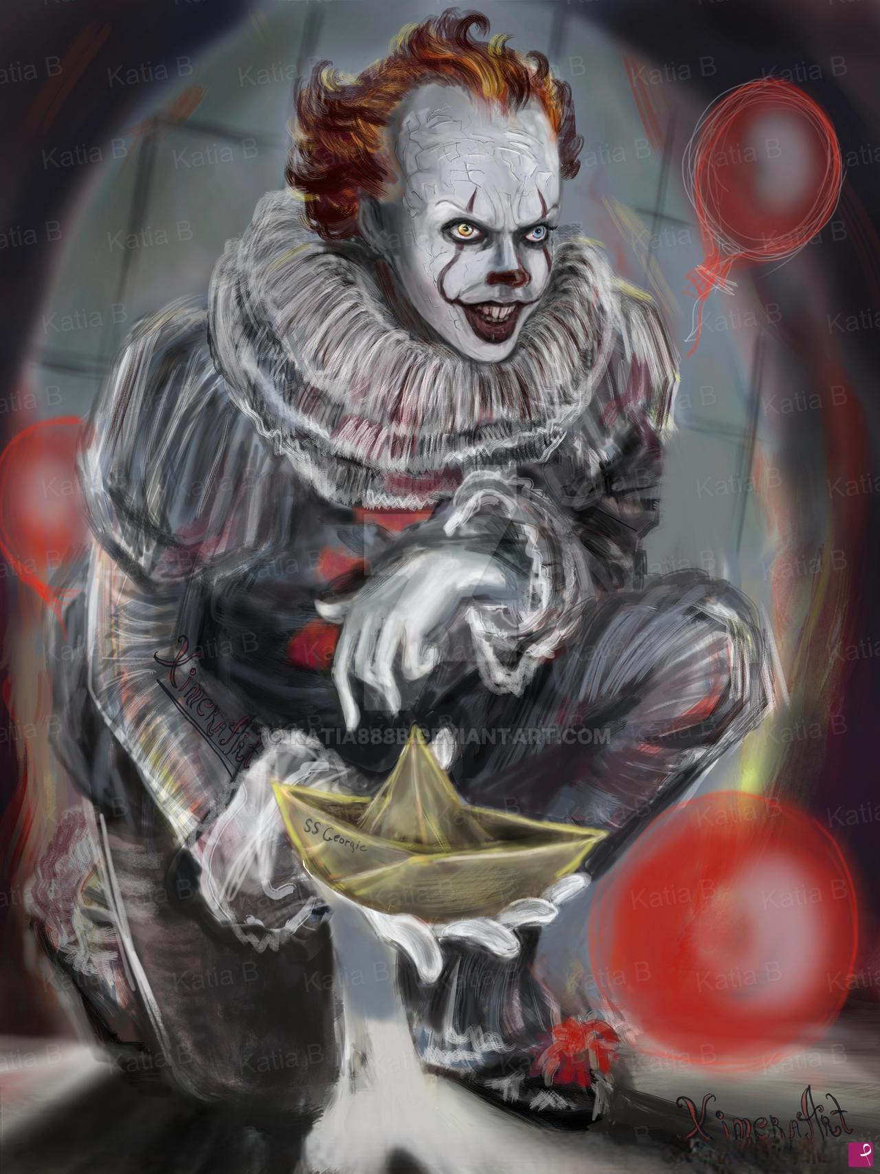 quadri in vendita online - Pennywise with the boat