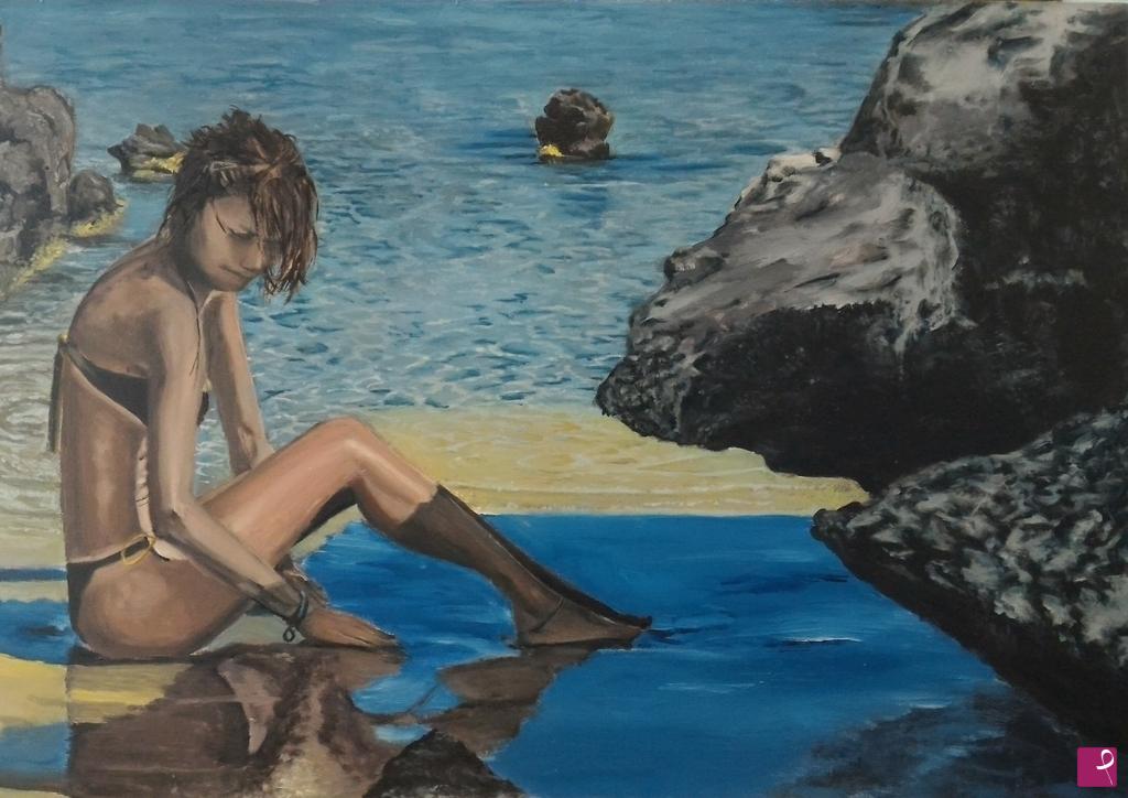 quadri in vendita online - pensiero sulla spiaggia