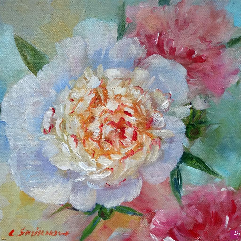 quadri in vendita online - Peonia bianca