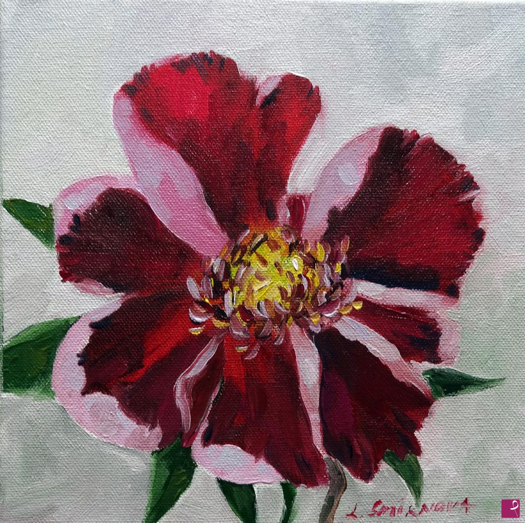 quadri in vendita online - Peonia Bordeaux