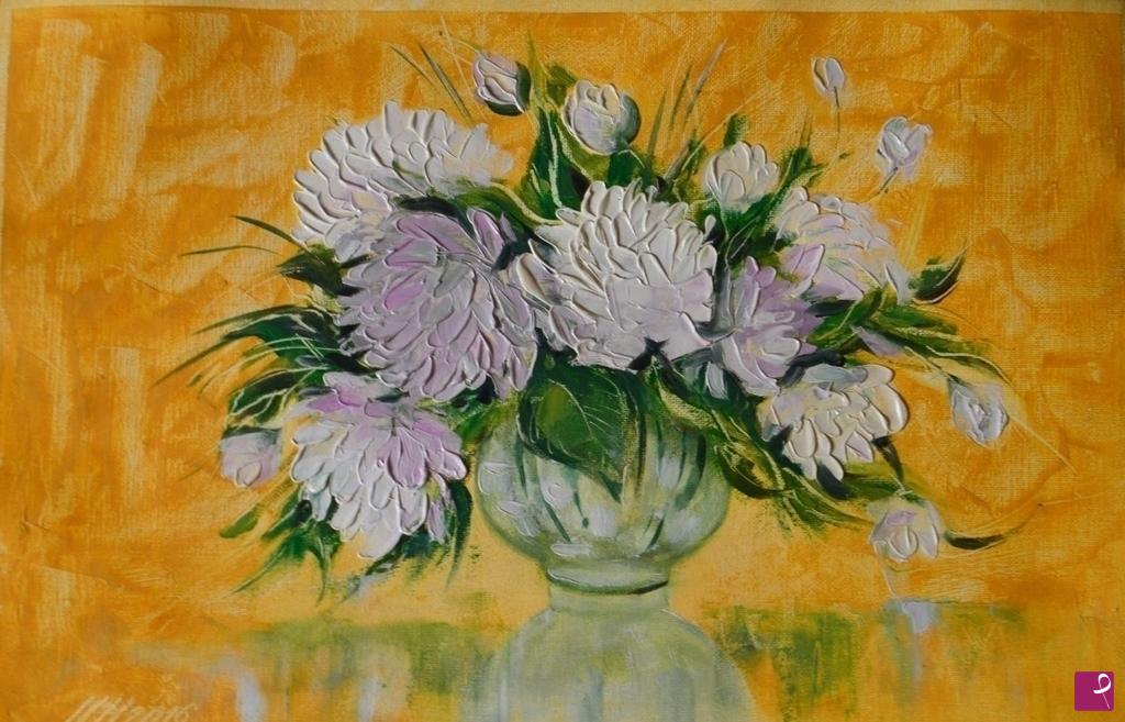 quadri in vendita online - Peonie bianche
