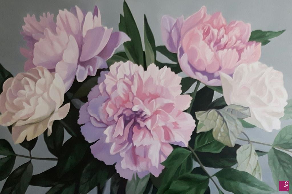 quadri in vendita online - Peonie e tulipani