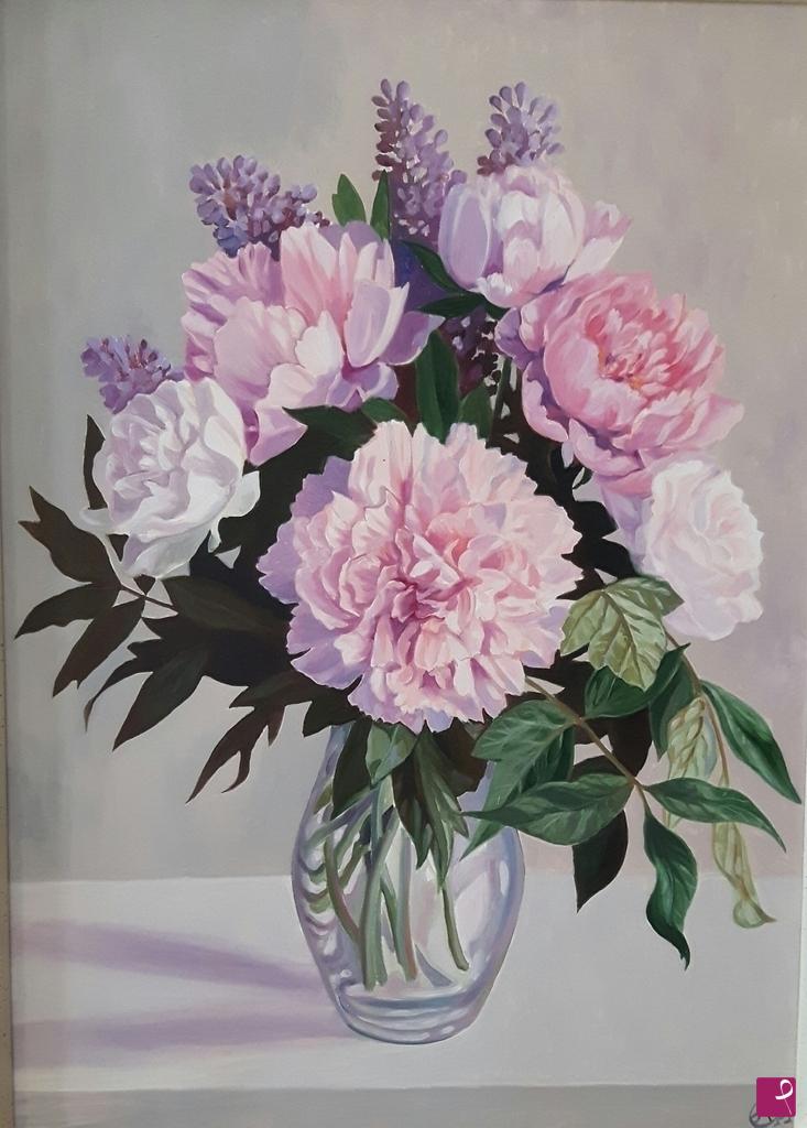 quadri in vendita online - Peonie e tulipani
