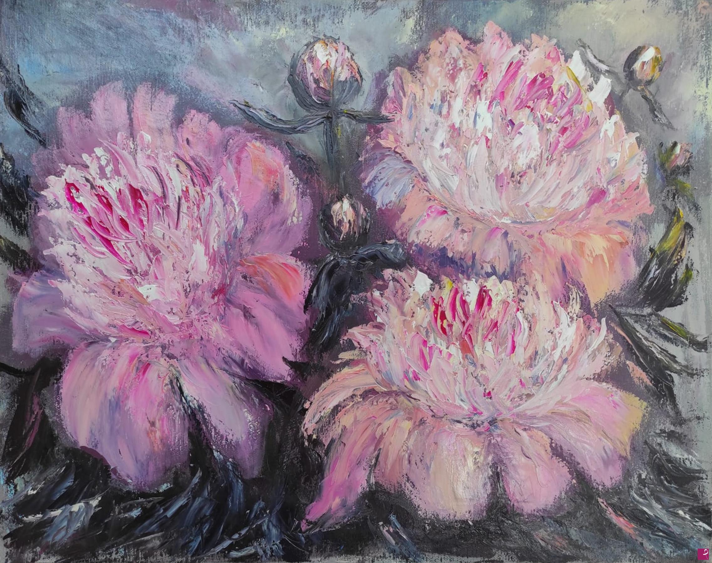quadri in vendita online - Peonie, rose senza spine