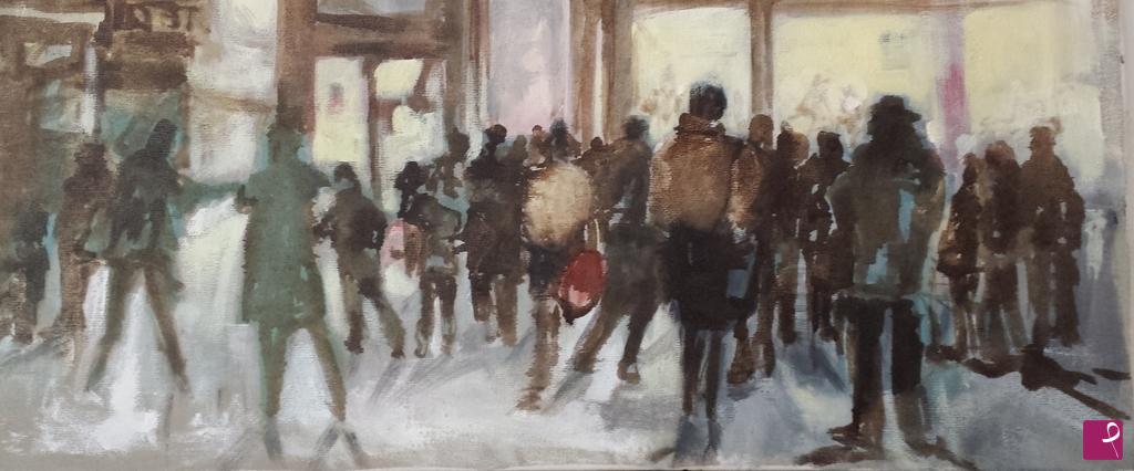 quadri in vendita online - people in winter