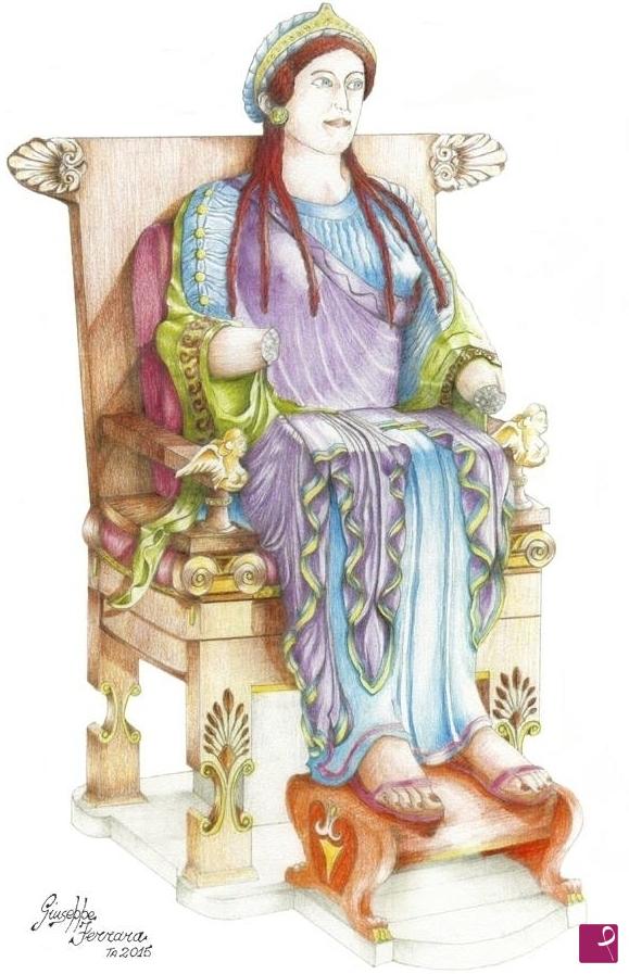 quadri in vendita online - Persefone Gaia ( Dea in Trono o Dea del Sorriso )