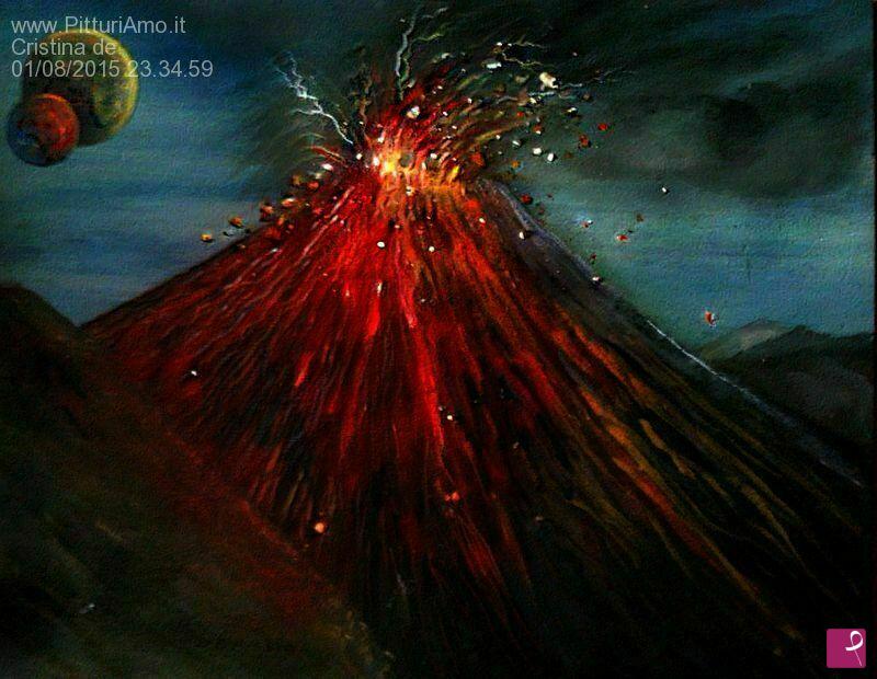 quadri in vendita online - pesaggio  alieno  vulcano