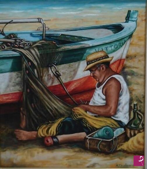 quadri in vendita online - Pescatore 
