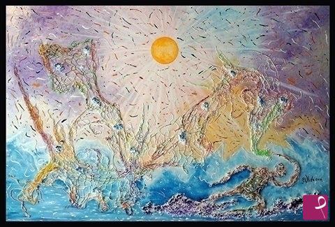 quadri in vendita online - PESCATORE DI COLORI
