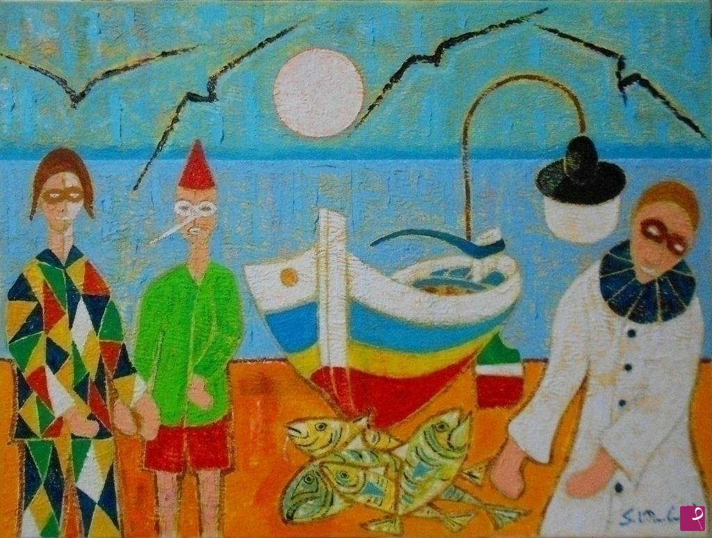 quadri in vendita online - Pescatori in maschera 