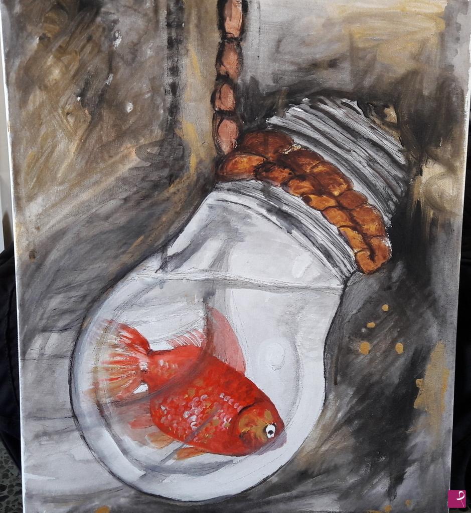 quadri in vendita online - Pesce lampadina