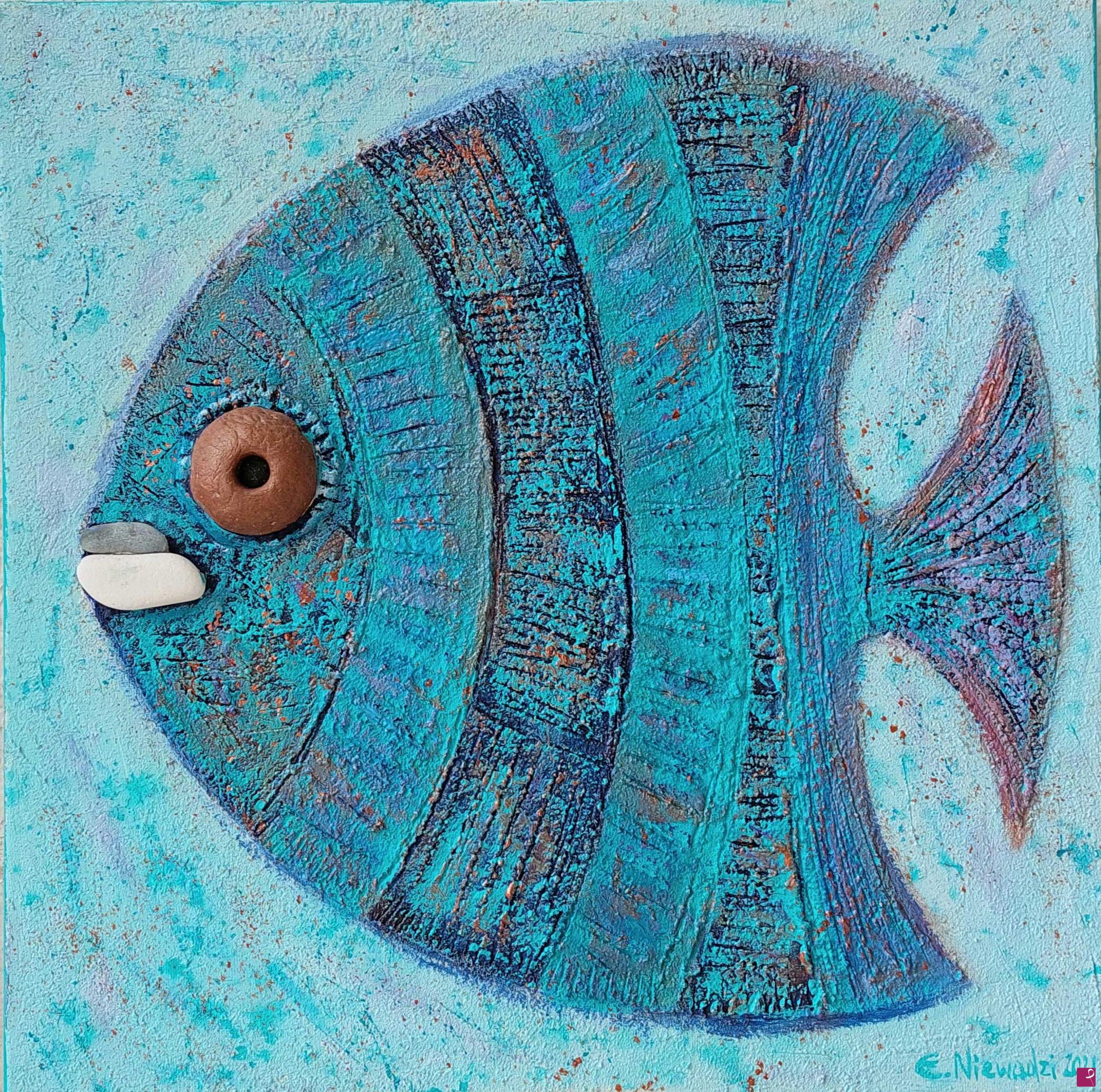 quadri in vendita online - Pesce marino blu