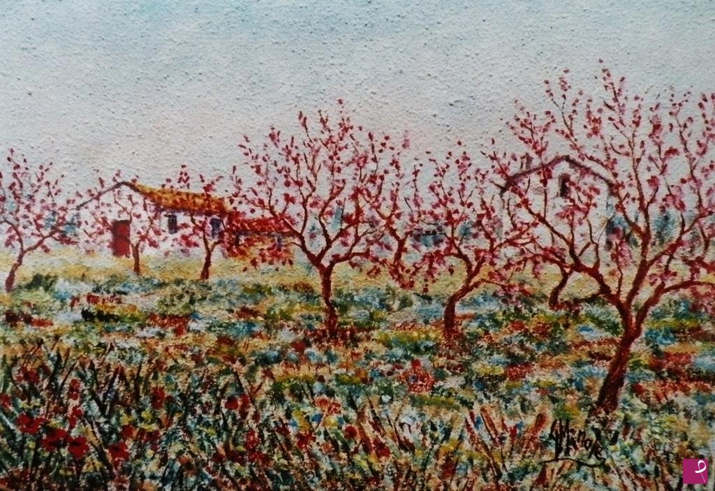 quadri in vendita online - PESCHI IN FIORE 