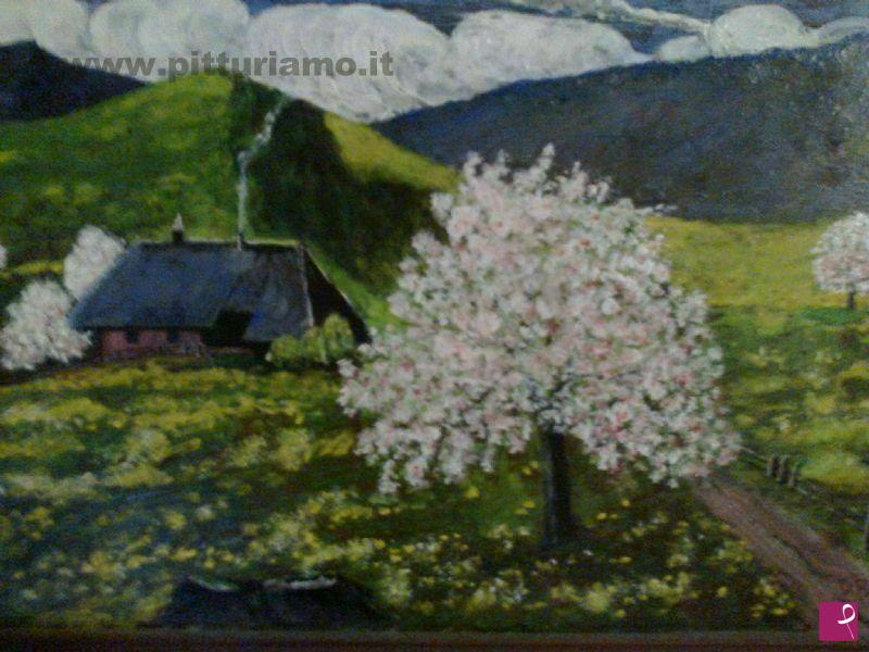 quadri in vendita online - pesco in fiore