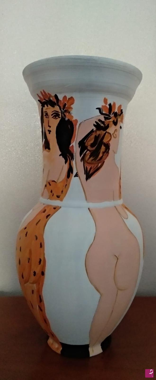 quadri in vendita online -  Petit vase aux femmes voilees (lato B)