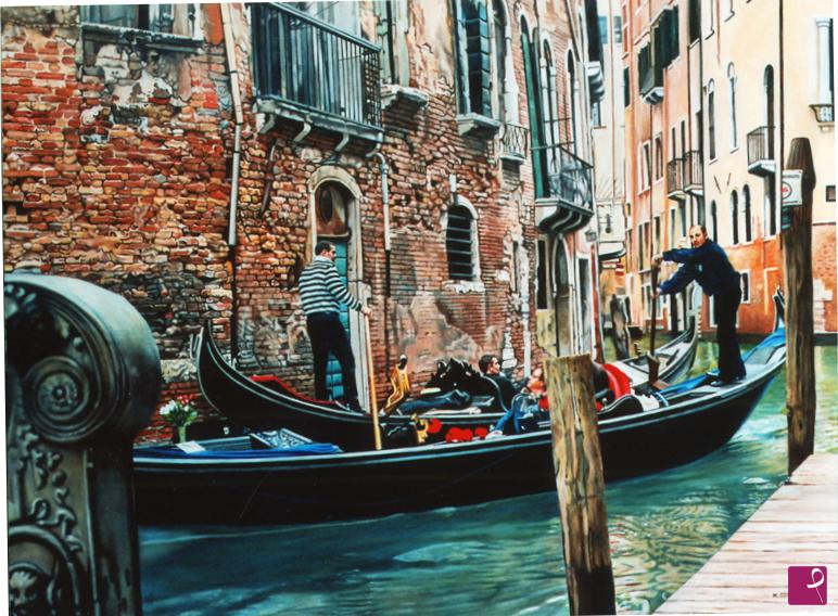 quadri in vendita online - Philippe Daverio in gondola