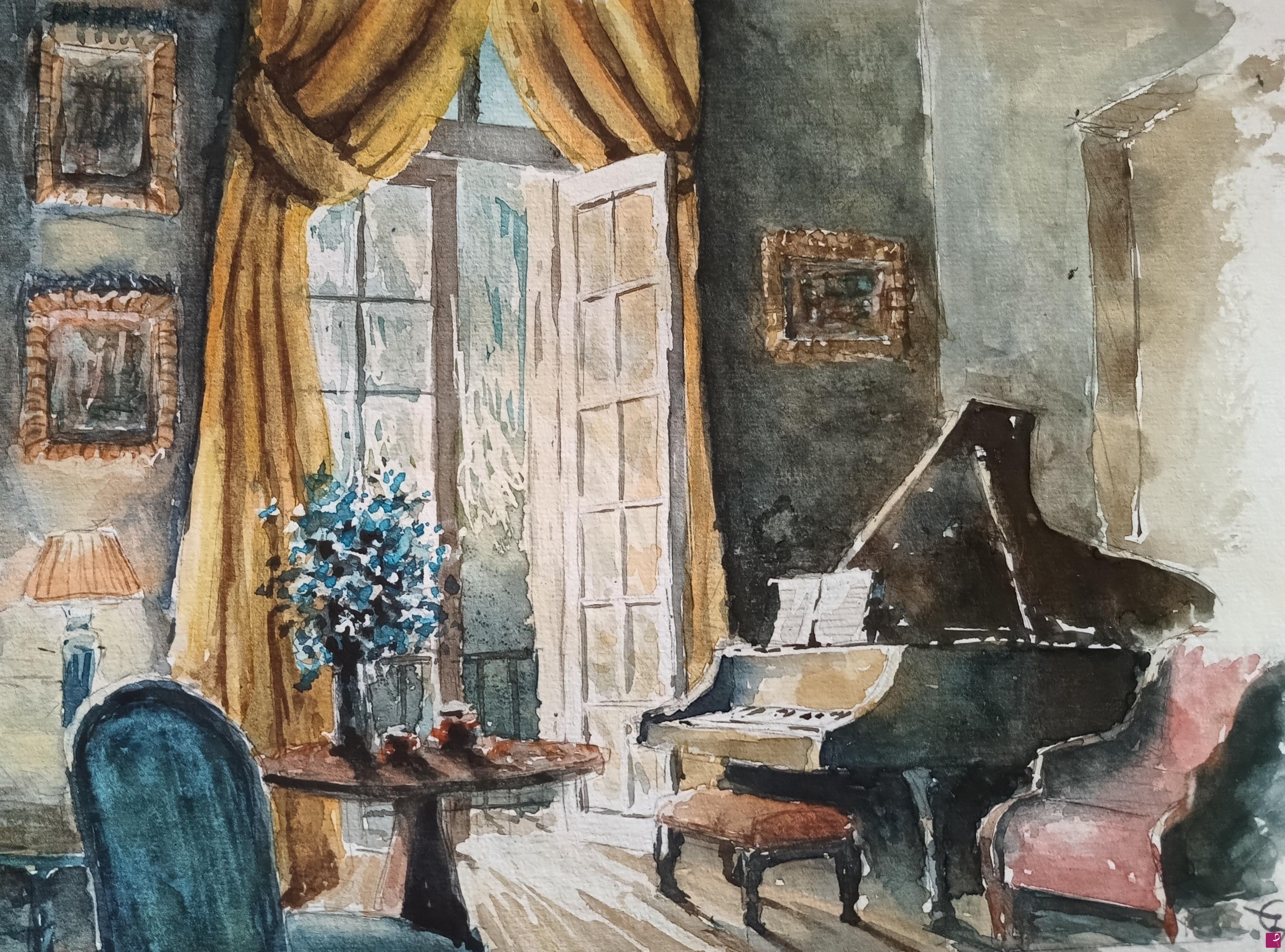 quadri in vendita online - PIANOFORTE AL SOLE