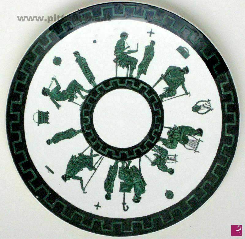 quadri in vendita online - piatto ceramica con figure greche d. 18
