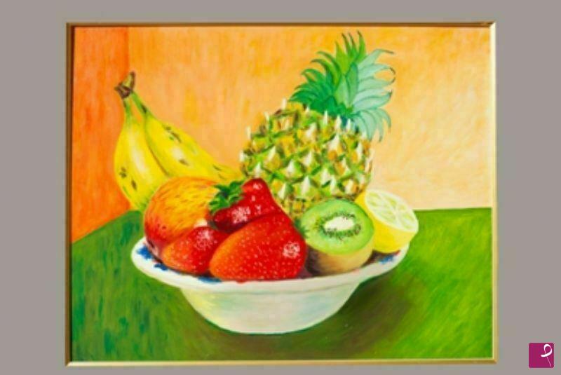 quadri in vendita online - Piatto con frutta