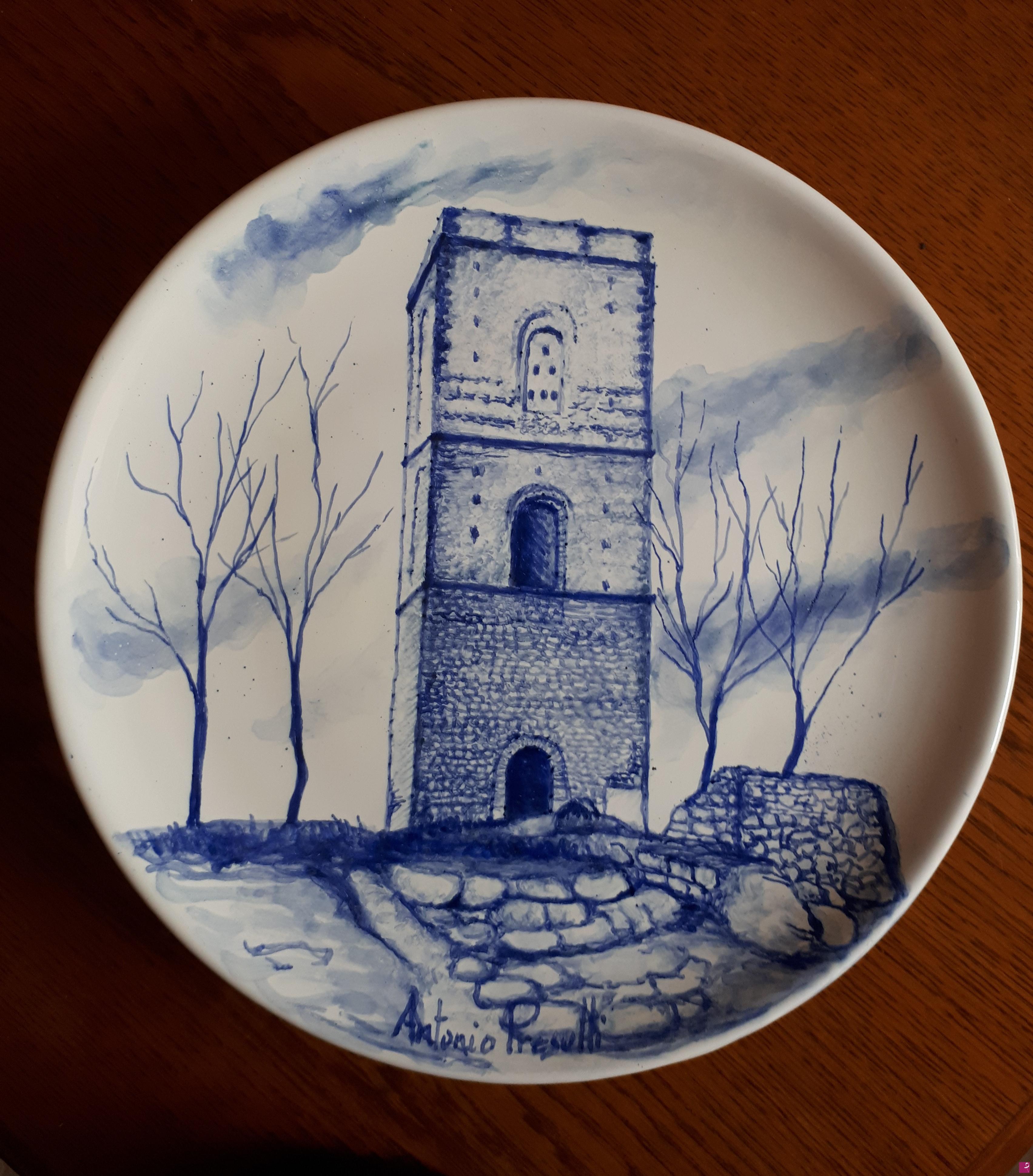 quadri in vendita online - Piatto in maiolica decorato