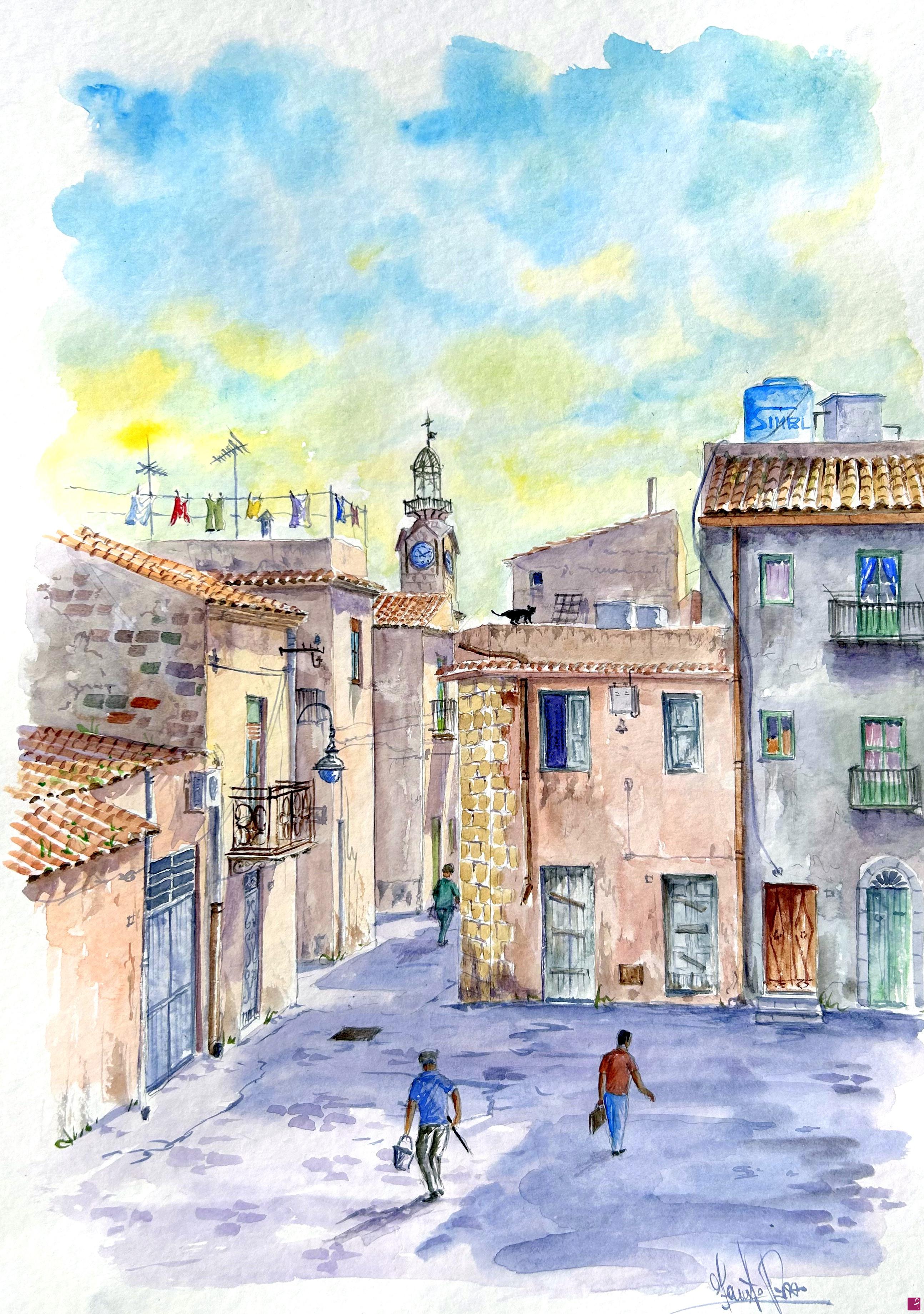 quadri in vendita online - " Piazza Cannoli " San Cataldo (CL)