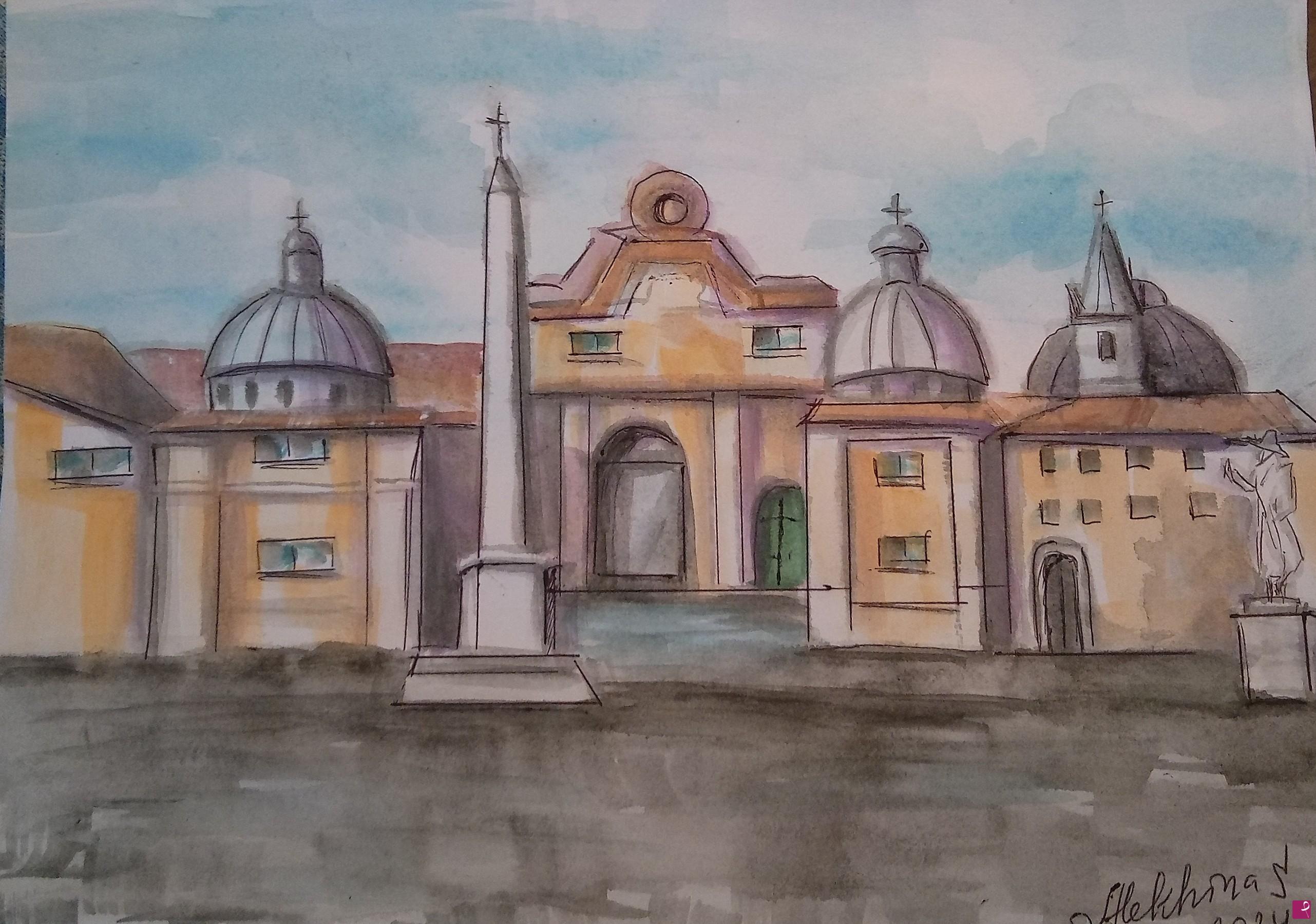 quadri in vendita online - Piazza centrale