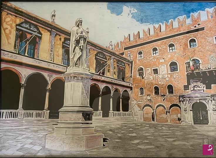 quadri in vendita online - Piazza Dante, Verona