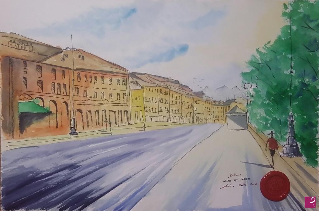 quadri in vendita online - Piazza dei Martiri Belluno