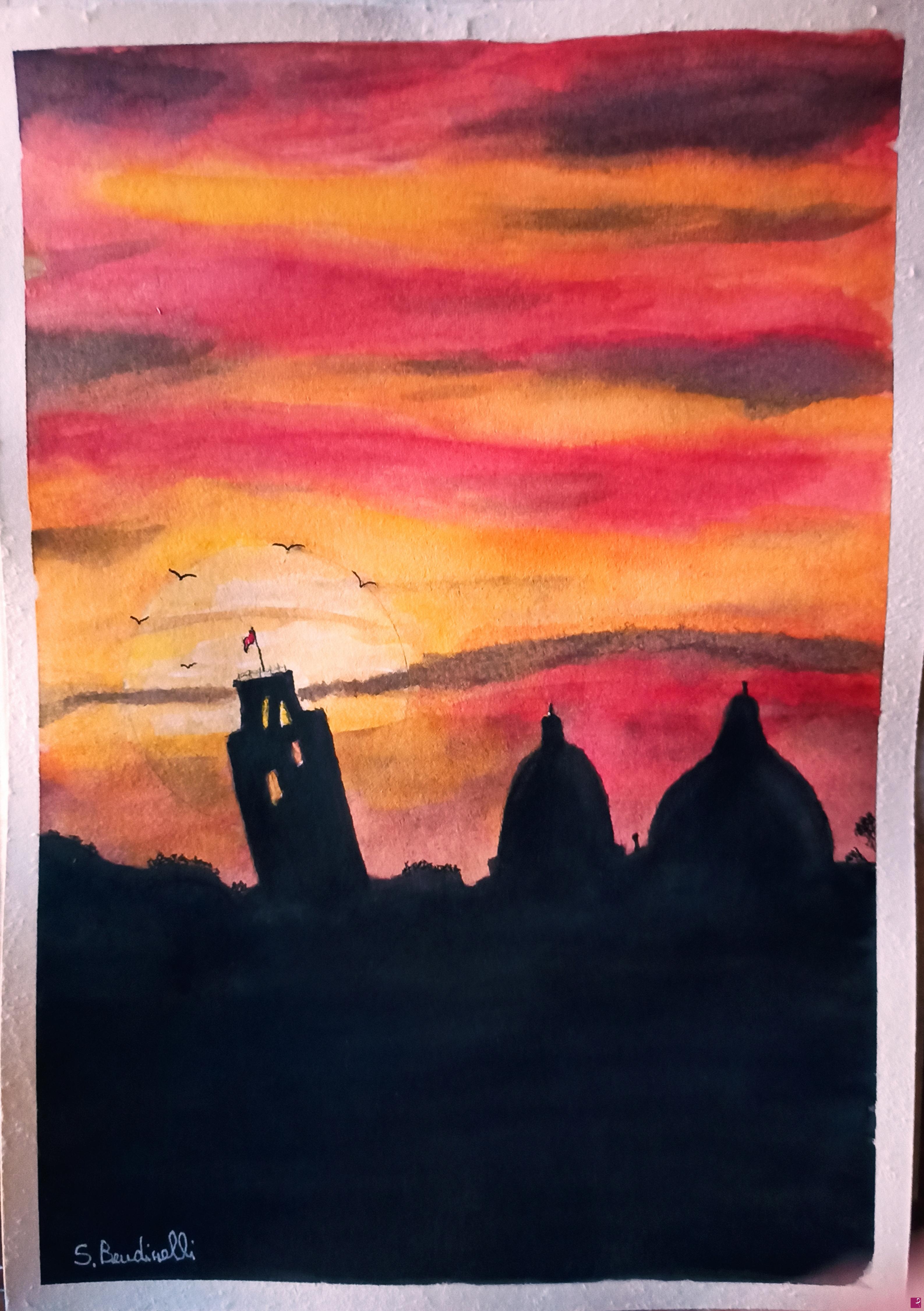 quadri in vendita online - Piazza dei Miracoli al tramonto 