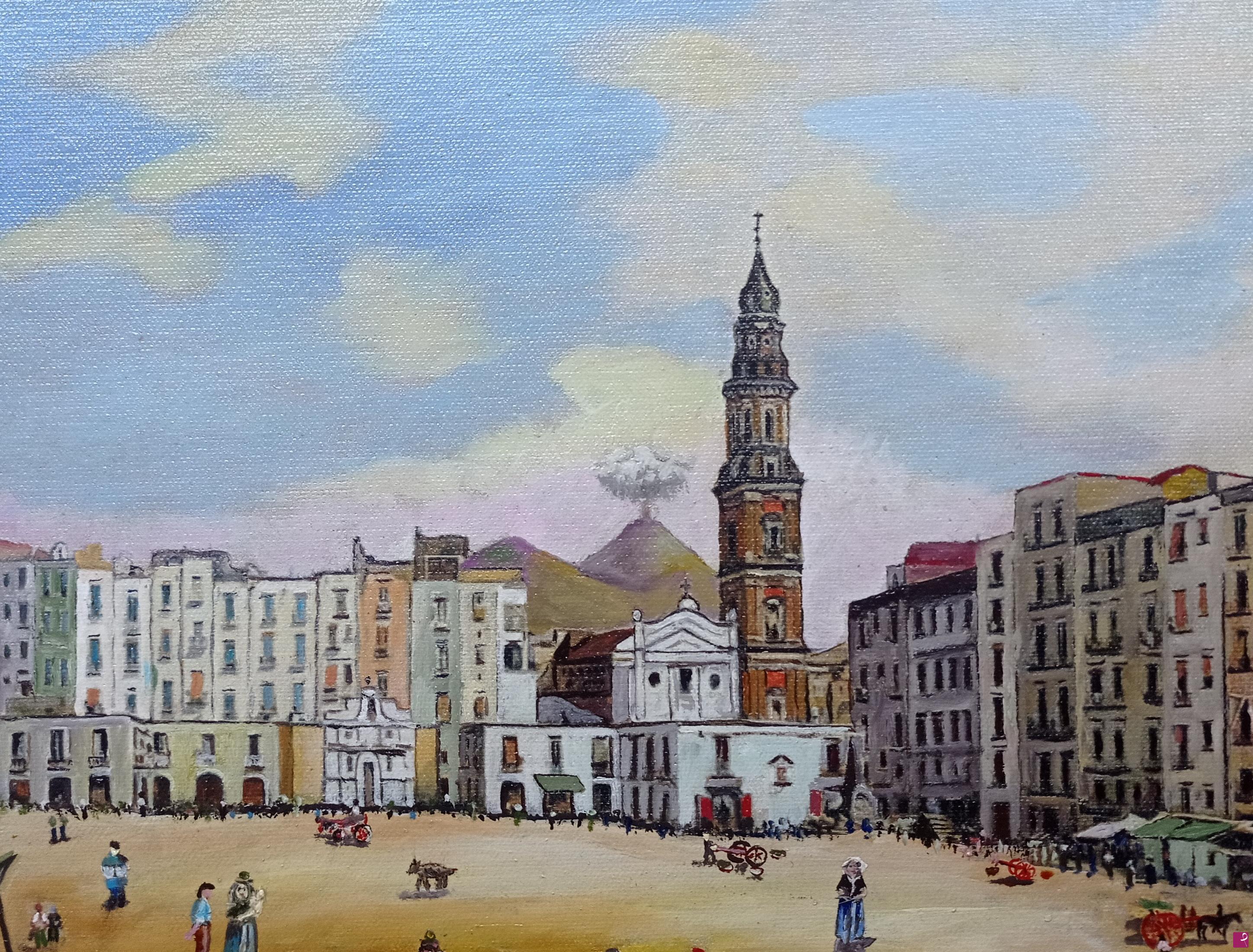 quadri in vendita online - Piazza del Carmine. Napoli 