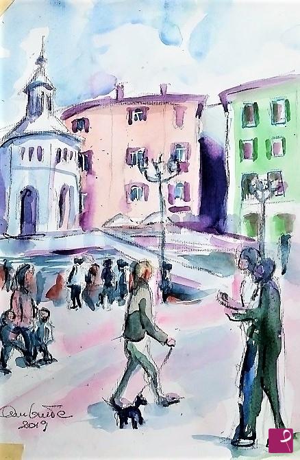 quadri in vendita online - Piazza della Bollente ad Acqui