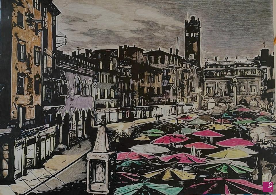 quadri in vendita online - Piazza Erbè Verona 