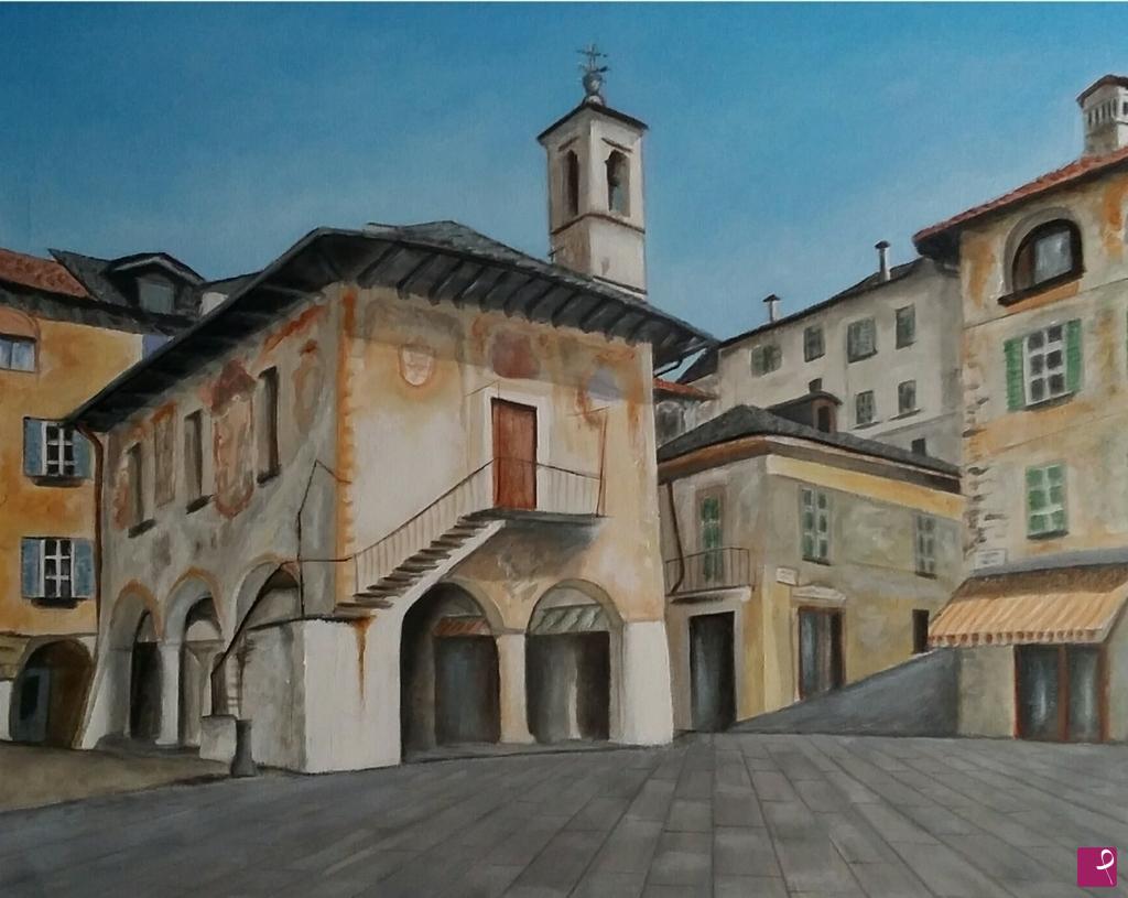 quadri in vendita online - Piazza Motta Orta San giulio 