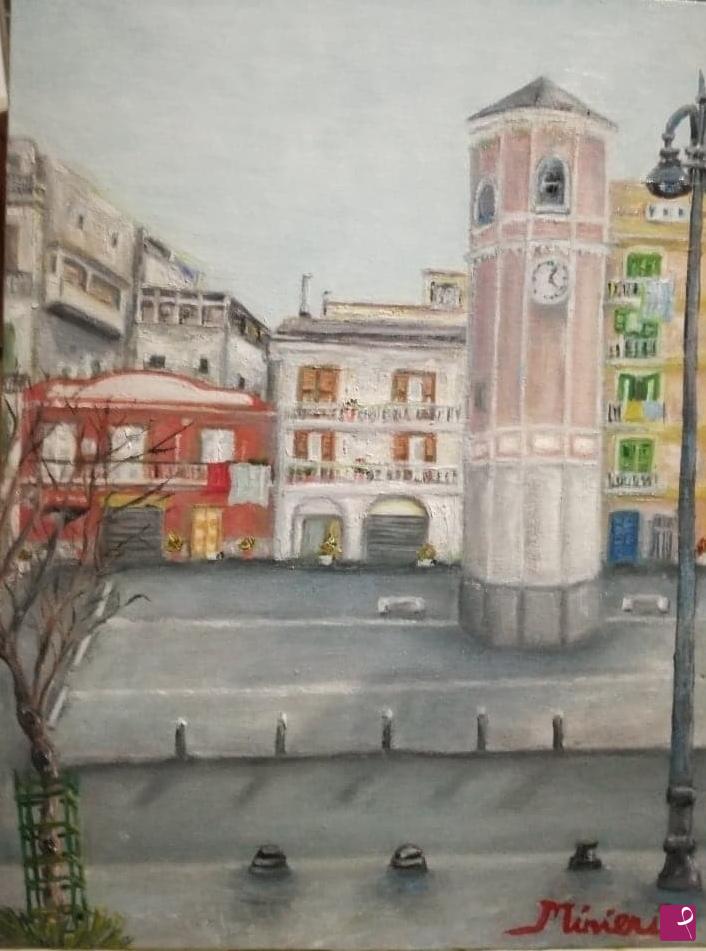 quadri in vendita online - Piazza orologio - Catellammare di Stabia 