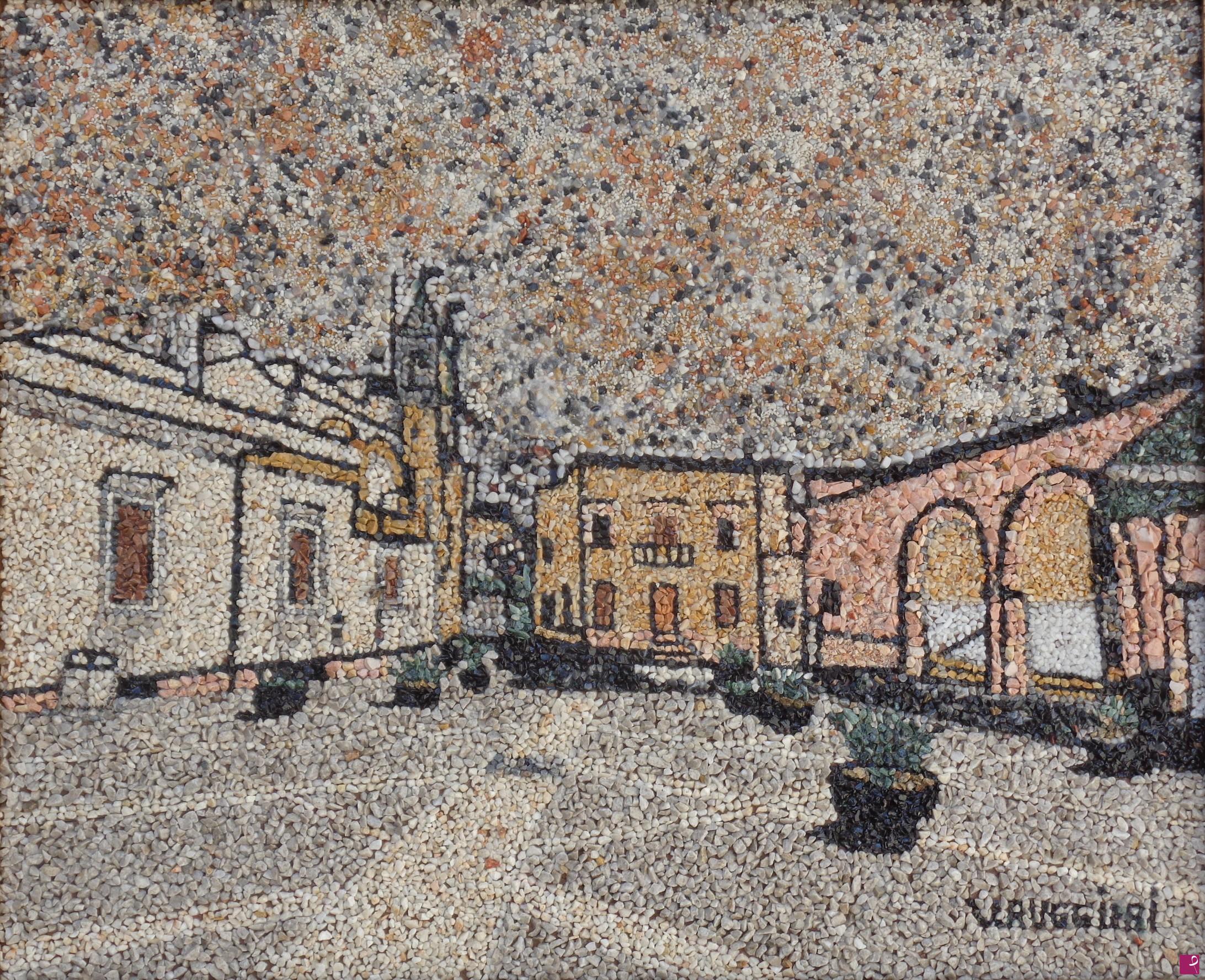quadri in vendita online - PIAZZA RUGGIERI CON BASOLATO (Nociglia)