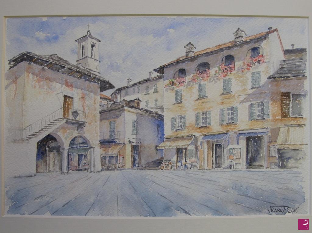 quadri in vendita online - Piazza S. Giulio e Palazzotto