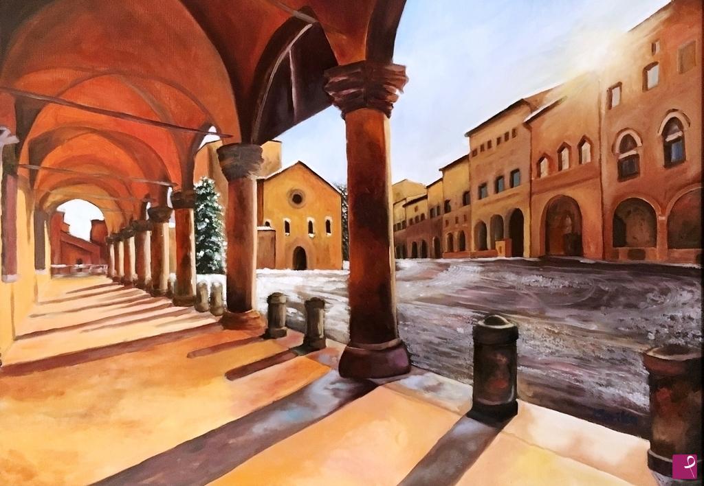 quadri in vendita online - Piazza S. Stefano Bologna