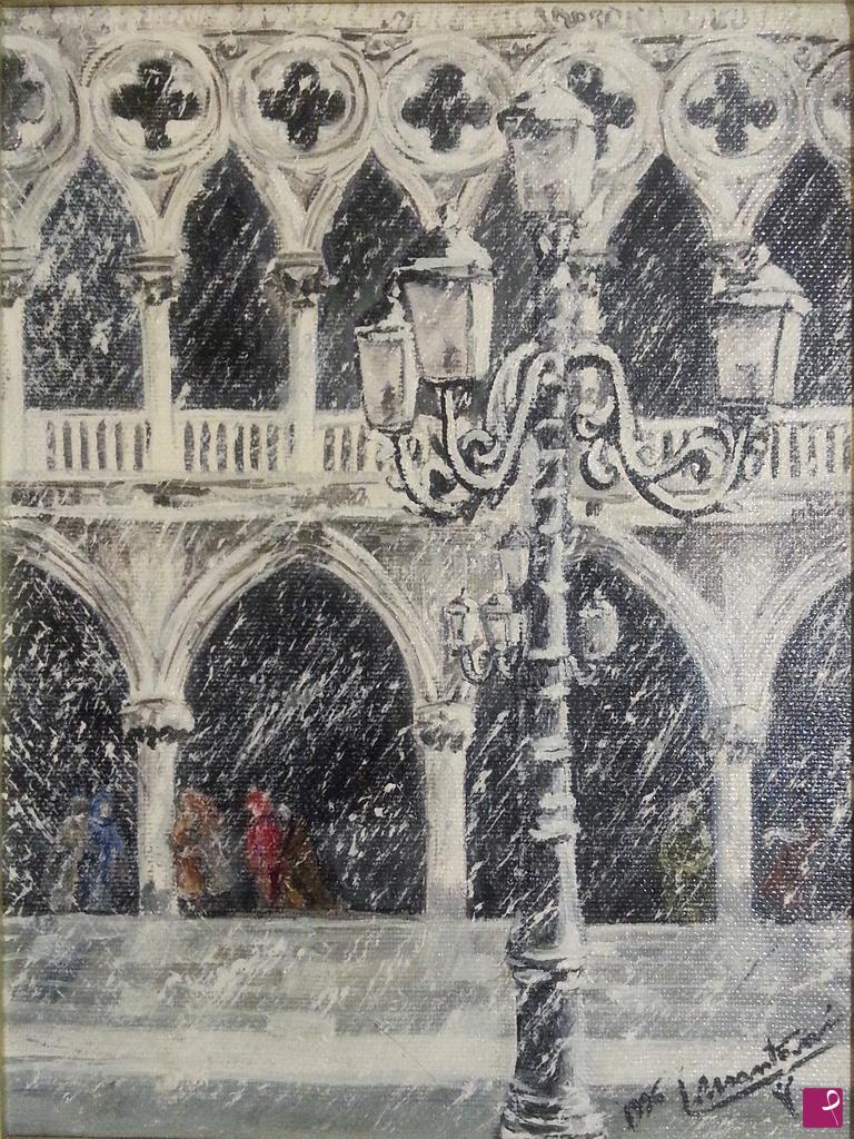 quadri in vendita online - Piazza San Marco sotto la neve