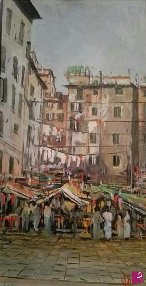 quadri in vendita online - Piazza st Elena genova