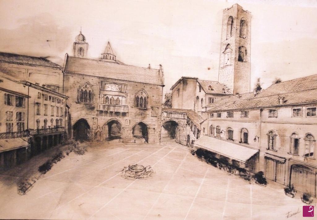 quadri in vendita online - Piazza vecchia