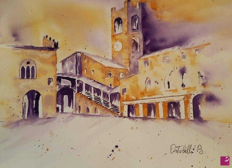 quadri in vendita online - Piazza Vecchia Bg